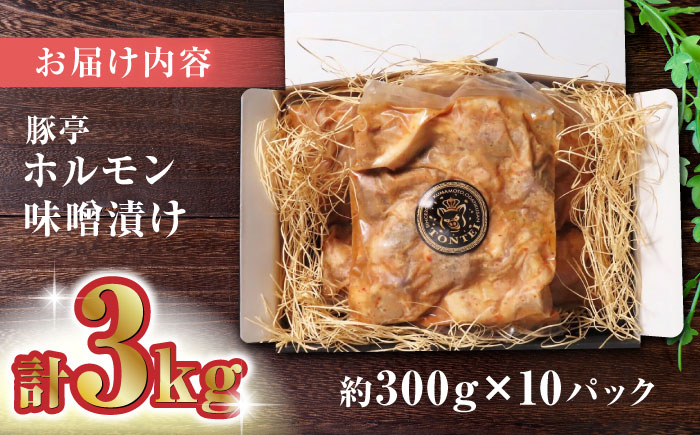 豚帝  豚 ホルモン 味噌漬け 3kg (300g×10)【KRAZY MEAT(小田畜産)】 [ZCP004]