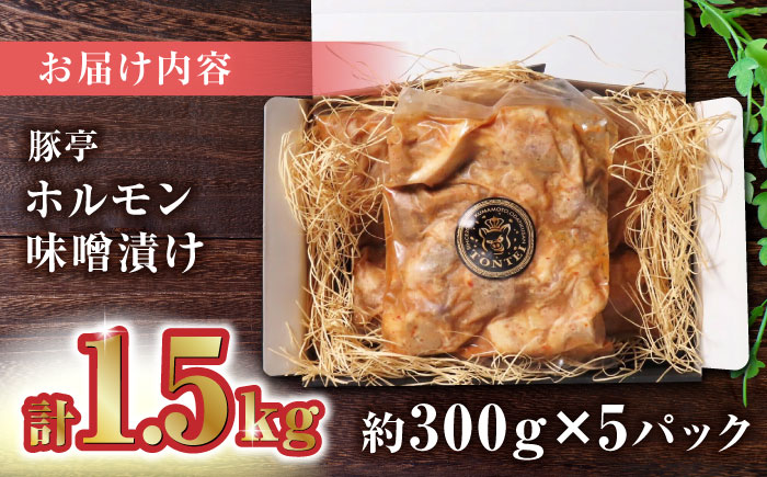 豚帝  豚 ホルモン 味噌漬け 1500g（300g×5pc）【KRAZY MEAT(小田畜産)】 [ZCP013]