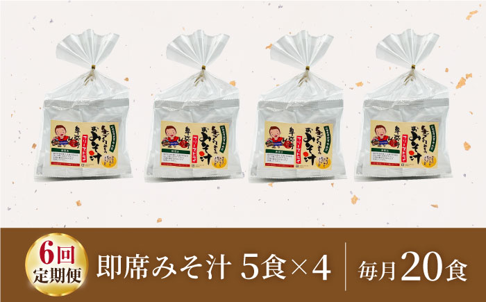 【6回定期便】即席みそ汁 フリーズドライ 5食分×4（20食分）【株式会社内田物産 卑弥呼醤院】 [ZAU022]