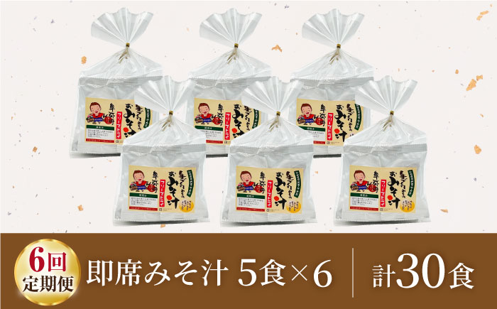 【6回定期便】即席みそ汁 フリーズドライ 5食分×6（30食分）【株式会社内田物産 卑弥呼醤院】 [ZAU026]