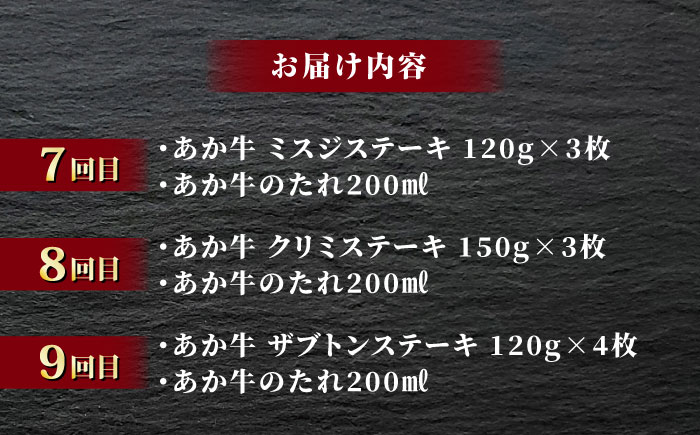【全12回定期便】あか牛 ステーキ12種 極上 食べ比べ【有限会社 三協畜産】 [ZEB035]