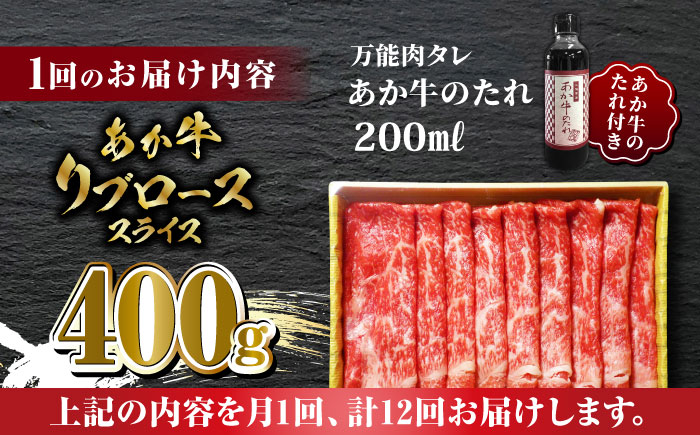 【全12回定期便】あか牛 リブロース スライス セット【有限会社 三協畜産】 [ZEB091]