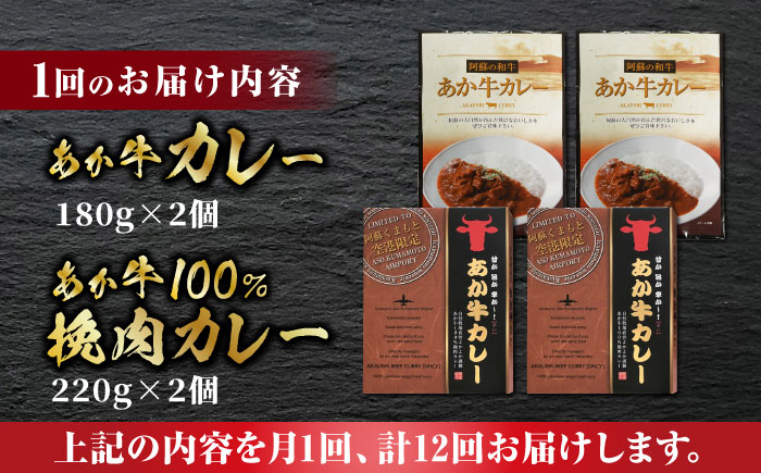 【全12回定期便】あか牛 カレー 詰め合わせ セット【有限会社 三協畜産】 詰め合わせ セット あか牛カレー 挽肉カレー  [ZEB095]