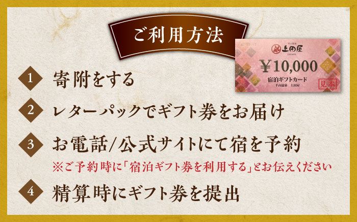 上田屋 宿泊券 10,000円分 【平山温泉 上田屋】 [ZFI004]