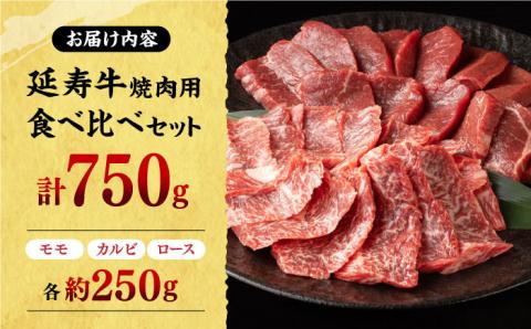 熊本県産 延寿牛 あか牛 焼き肉用 食べ比べ 約 750g【有限会社 九州食肉産業】 [ZDQ082]
