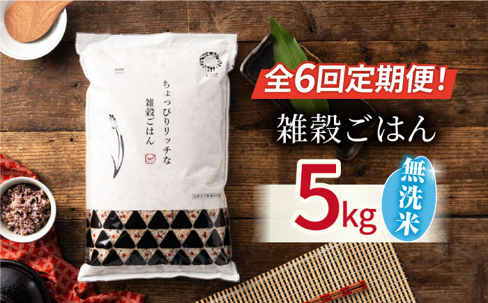 〈令和7年度新米〉 【全6回定期便】水研ぎ不要 雑穀ごはん 無洗米 5kg 【株式会社 農産ベストパートナー】 新米 令和7年産 [ZBP147]