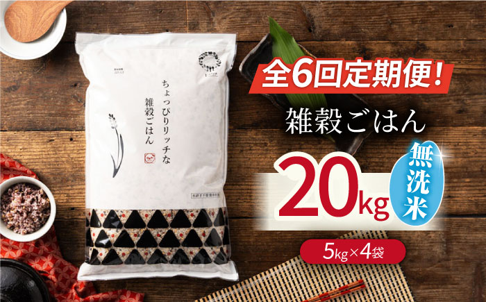 〈令和7年度新米〉 【全6回定期便】水研ぎ不要 雑穀ごはん 無洗米 20kg 【株式会社 農産ベストパートナー】 新米 令和7年産 [ZBP155]