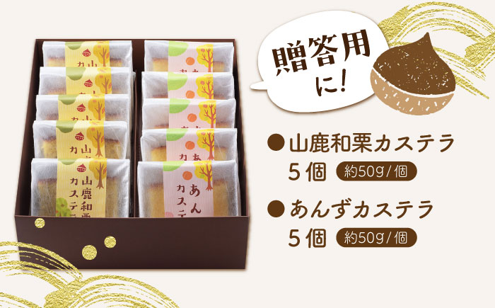 カステラセット 山鹿和栗 & あんず 計10個 【株式会社あんず】 [ZBT003]