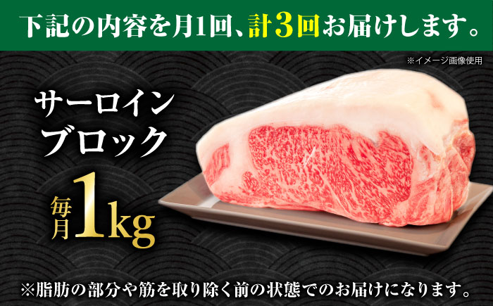 【3回定期便】くまもとあか牛 サーロイン ステーキ ブロック肉 約1kg【有限会社スイートサプライなかぞの】 [ZBV060]