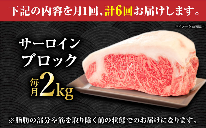 【6回定期便】くまもとあか牛 サーロイン ステーキ ブロック肉 約2kg【有限会社スイートサプライなかぞの】 [ZBV063]