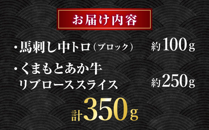 くまもとあか牛スライスと厳選馬刺しの堪能セット 計約350g 【有限会社 スイートサプライなかぞの】 [ZBV081]