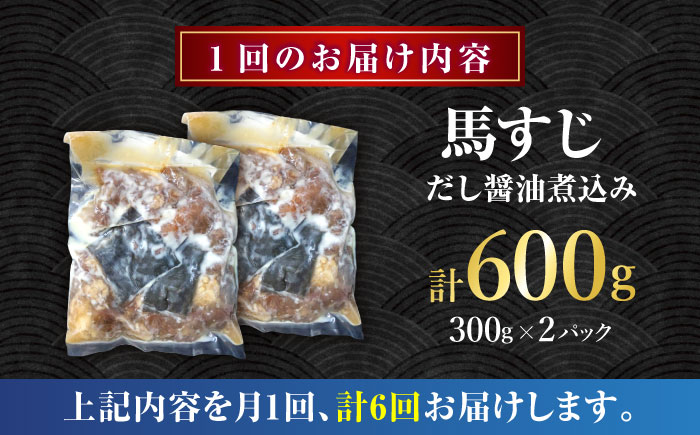 【全6回定期便】やきにく なか園特製！馬すじだし醤油煮込み 約600g（約300g×2pc） 【有限会社 スイートサプライなかぞの】 [ZBV087]