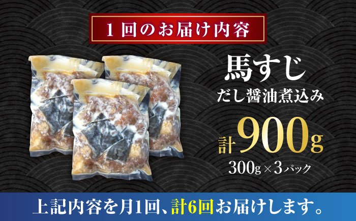 【全6回定期便】やきにく なか園特製！馬すじだし醤油煮込み 約900g（約300g×3pc） 【有限会社 スイートサプライなかぞの】 [ZBV091]