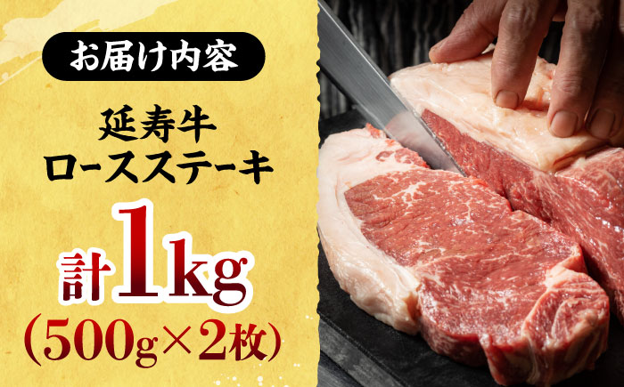 熊本県産 延寿牛 あか牛 ロース ステーキ 約 500g×2枚【有限会社 九州食肉産業】 [ZDQ074]