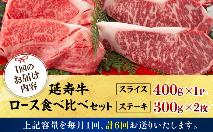 【6回定期便】熊本県産 延寿牛 あか牛 ロース 食べ比べ セット 約 1kg【有限会社 九州食肉産業】 [ZDQ112]