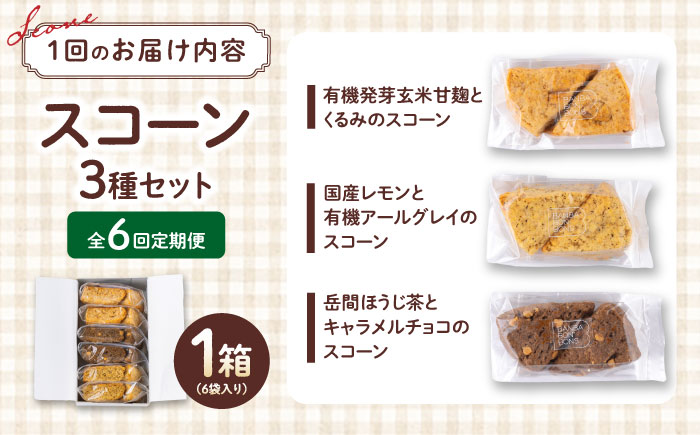 【全6回定期便】山鹿の恵み香り豊かなスコーンセット（3種類×2個）【BANBA BON BONS】 [ZDW007]