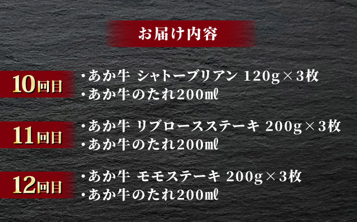 【全12回定期便】あか牛 ステーキ12種 極上 食べ比べ【有限会社 三協畜産】 [ZEB035]