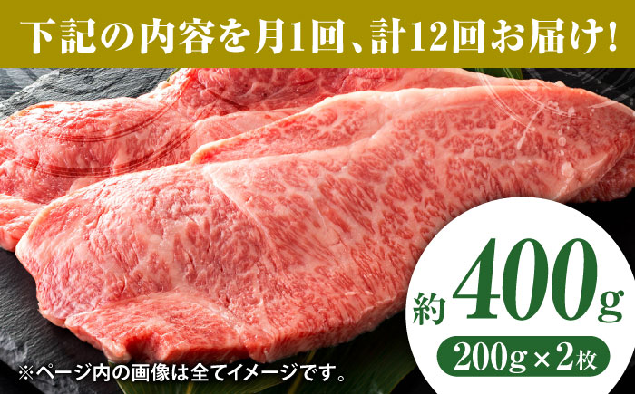 【12回定期便】黒毛和牛サーロイン ステーキ用 約400g（約200g×2枚）【吉里精肉】 [ZEW068]