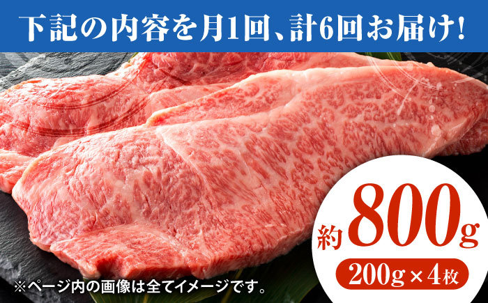 【6回定期便】黒毛和牛サーロイン ステーキ用 約800g（約200g×4枚）【吉里精肉】 [ZEW070]