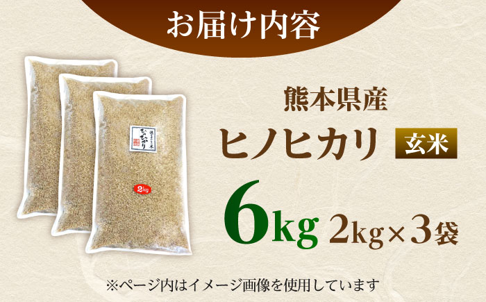 【先行予約】 ヒノヒカリ 玄米 6㎏（2㎏×3袋） 【株式会社 岩下農園】 [ZFS005]