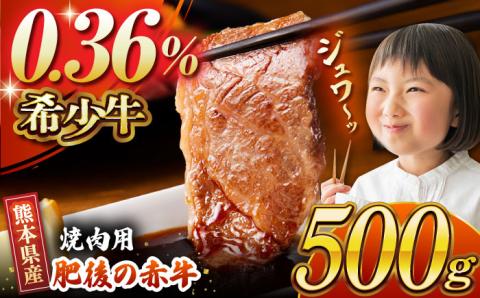 肥後の赤牛 焼肉 用約500g【山鹿市（桜屋）】 焼き肉用 焼肉 焼き肉 熊本県産 くまもと 熊本 [ZBO003]