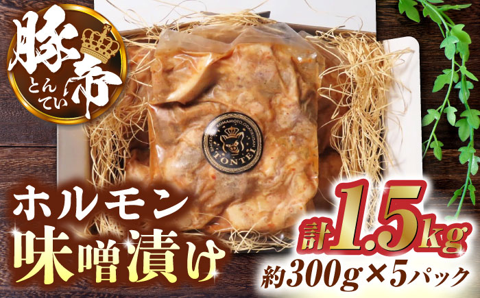 豚帝  豚 ホルモン 味噌漬け 1500g（300g×5pc）【KRAZY MEAT(小田畜産)】 [ZCP013]