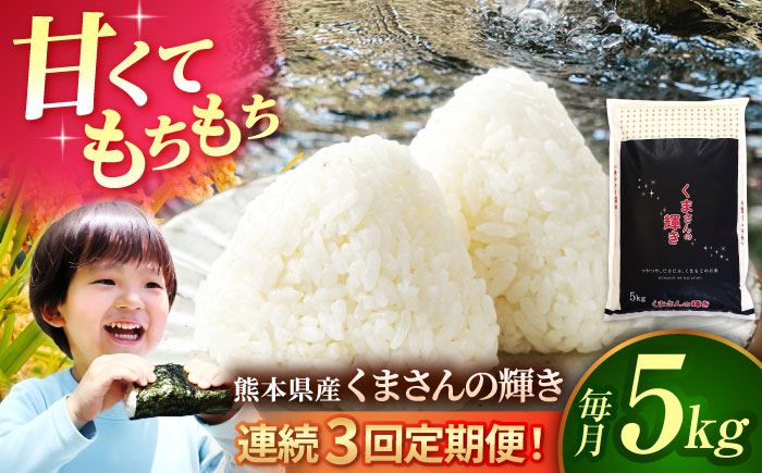 〈令和7年度産米〉【3回定期便】熊本県産 くまさんの輝き 白米 5kg 米 お米 ご飯 こめ【有限会社 あそしな米穀】 [ZBI037]