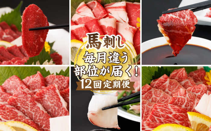 【12回定期便】毎月違う部位が届く！【馬刺しの郷 民守】 肉 馬肉 馬 熊本県 特産品 食べ比べ 赤身馬刺し  [ZBL020]