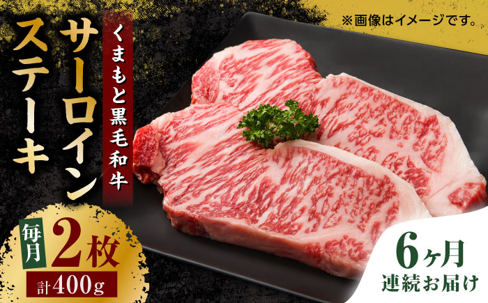 【6回定期便】くまもと黒毛和牛 サーロインステーキ 計400g（2枚）【馬刺しの郷 民守】 ステーキ サーロイン ヒレ 霜降り  [ZBL080]