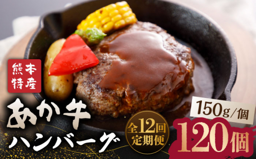 【全12回定期便】肥後の赤牛 ハンバーグ 約150g×10個【山鹿市（桜屋）】 冷凍 赤うし あかうし 熊本県産 [ZBO016]