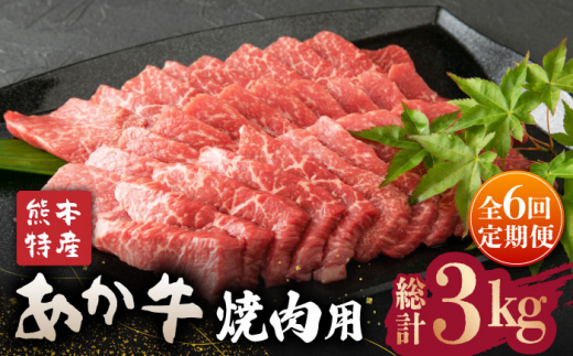 【全6回定期便】肥後の赤牛 焼肉 用約500g【山鹿市（桜屋）】 焼き肉用 焼肉 焼き肉 熊本県産  [ZBO018]