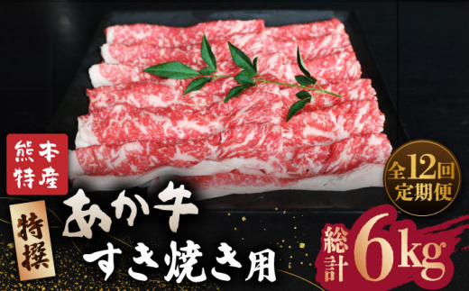 【全12回定期便】GI認証 くまもとあか牛 特選 すきやき 用約500g【山鹿市（桜屋）】 すき焼き 熊本 くまもと [ZBO025]