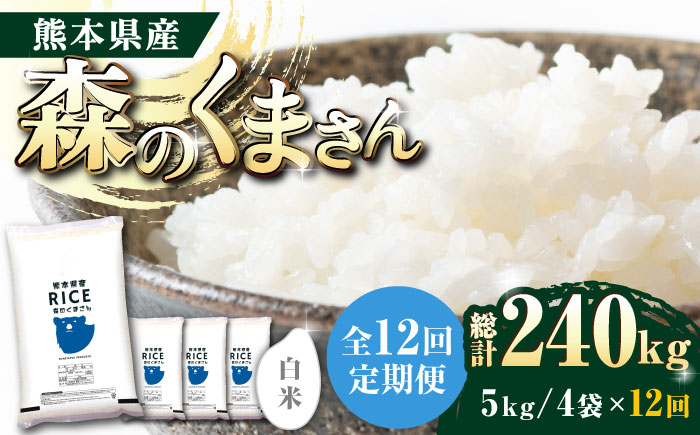 〈令和7年度新米〉 【全12回定期便】   森のくまさん 白米 20kg(5kg×4袋)【株式会社  農産ベストパートナー】 新米 令和7年産 [ZBP124]
