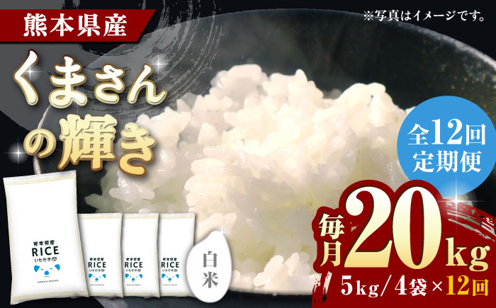 〈令和7年度新米〉 【全12回定期便】くまさんの輝き 白米 20kg【株式会社  農産ベストパートナー】 新米 令和7年産 [ZBP128]