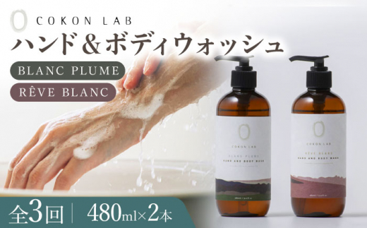 【全3回定期便】COKONLAB ハンド＆ボディウォッシュ BR480ml 2本セット【株式会社 あつまるホールディングス NSP山鹿工場】 [ZBR023]