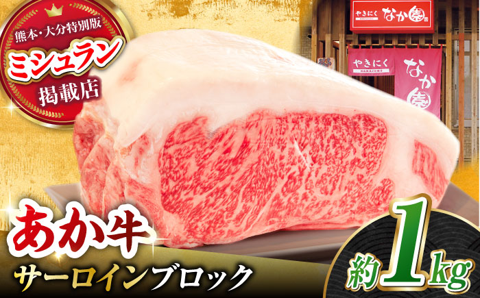 くまもとあか牛 サーロイン ステーキ ブロック肉 約1kg【有限会社スイートサプライなかぞの】 [ZBV054]