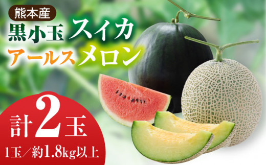 【先行予約】黒小玉 スイカ と アールスメロン セット 【株式会社 前田ファーム】 [ZCM003]