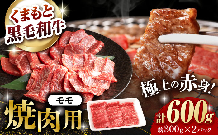 熊本県産 黒毛和牛 モモ 焼肉用 約600g(約300g×2pc)【有限会社 九州食肉産業】 [ZDQ157]