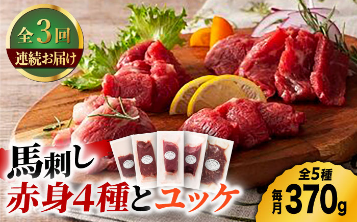 【3回定期便】ふじ馬刺し 赤身 4種 と ユッケ セット 3593 [ZDT046]