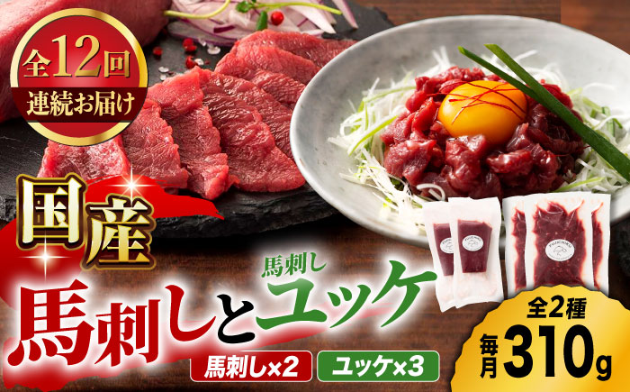 【12回定期便】国産馬刺し と ユッケ のセット 3585 [ZDT099]