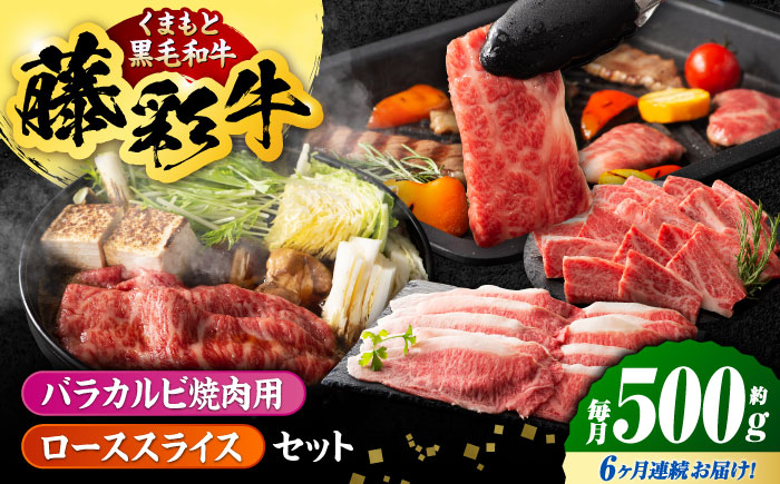 【6回定期便】くまもと黒毛和牛「藤彩牛」2種の食べ比べ計500g 3900【有限会社 スイートサプライなかぞの】 [ZDT128]