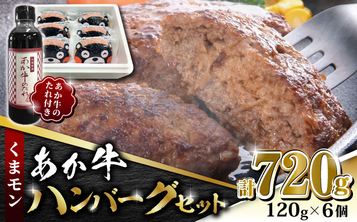 くまモン あか牛 ハンバーグ セット　120g×6個【有限会社 三協畜産】 あかうし 褐毛和種  冷凍 国産 牛肉 ステーキ 食べ比べ 定期便  [ZEB036]