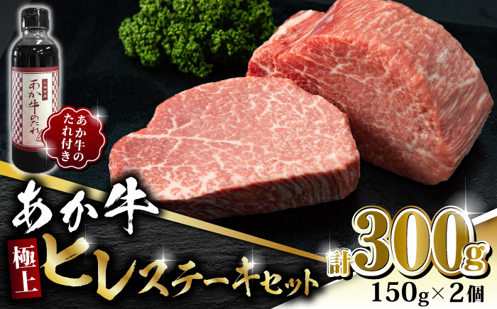 あか牛 極上 ヒレ ステーキ セット 150g×2枚 あか牛のたれ付き【有限会社 三協畜産】 [ZEB041]