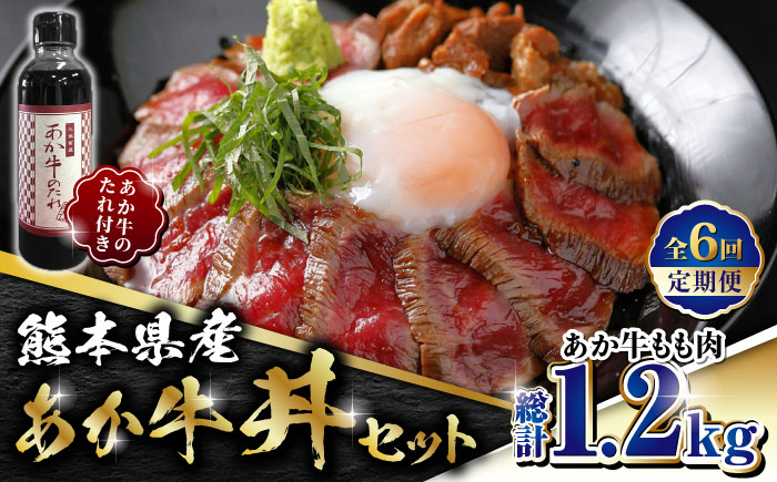【全6回定期便】熊本県産 あか牛 あか牛丼セット もも肉 200g たれ付き【有限会社 三協畜産】 [ZEB072]