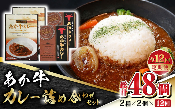 【全12回定期便】あか牛 カレー 詰め合わせ セット【有限会社 三協畜産】 詰め合わせ セット あか牛カレー 挽肉カレー  [ZEB095]