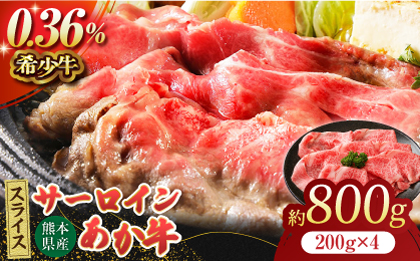 あか牛サーロイン スライス 約800g（約200g×4pc）【吉里精肉】 [ZEW011]