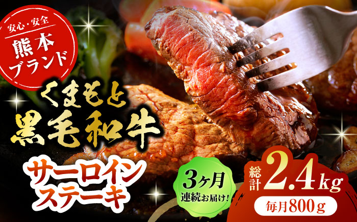 【3回定期便】黒毛和牛サーロイン ステーキ用 約800g（約200g×4枚）【吉里精肉】 [ZEW069]