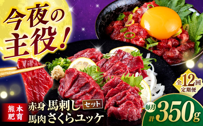 【全12回定期便】赤身馬刺し・馬肉さくらユッケ セット 【合同会社　長岡フーズ】 [ZFR032]