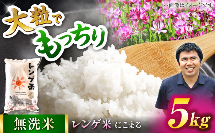 〈令和7年度産米〉 天然の栄養で実った おいしい一粒 レンゲ栽培 にこまる 無洗米 5kg 山鹿 お米 【ひなたのお米と野菜 大嶋】 [ZFW003]