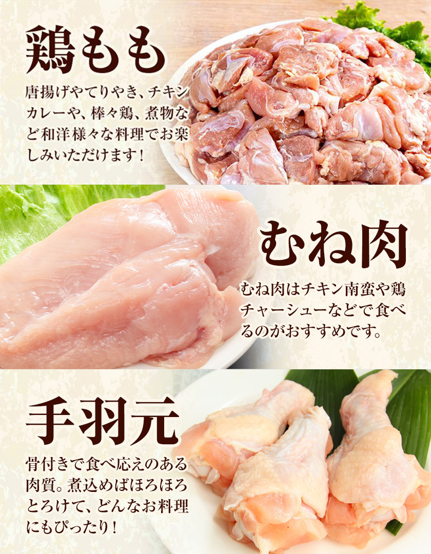 【12ヶ月定期便】 九州産 若鶏もも肉(310g×3袋) ムネ肉(600g×2袋) 手羽元 セット(500g×3袋) 計3.63kg 鶏肉 肉 鶏 手羽 手羽元 唐揚げ 詰め合わせ セット 冷凍 九州 国産 熊本県 菊池市 送料無料《お申し込みの翌月から出荷》---0146-3063---